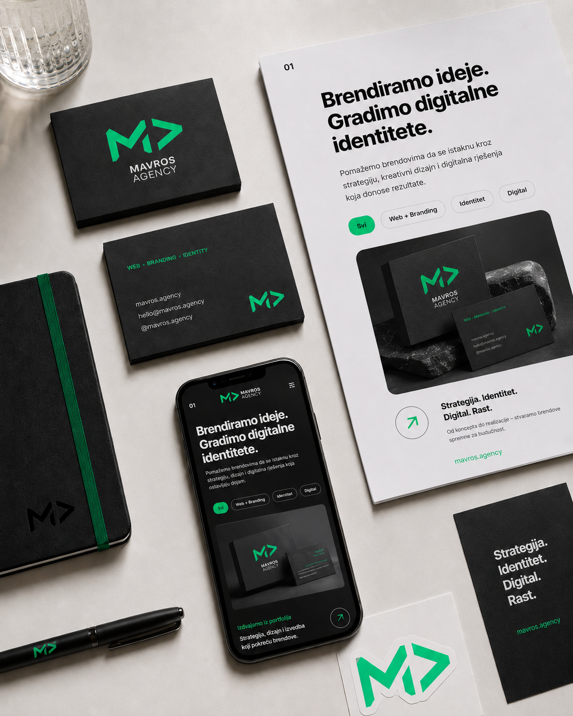 Mavros Agency brand stationery i materijali